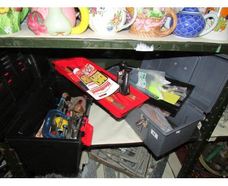2 tool boxes and assorted tools etc