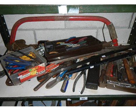 A shelf of assorted tools