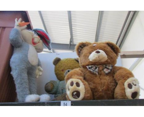 2 vintage teddy bears and a Bugs Bunny
