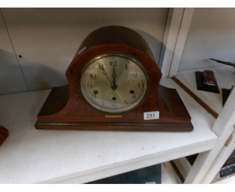 A Napoleon hat mantel clock