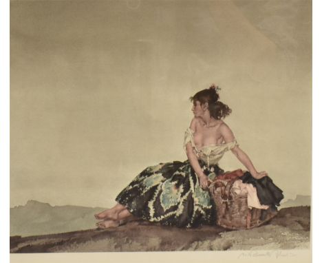 SIR WILLIAM RUSSELL FLINT, R.A., R.O.I. (SCOTTISH, 1880-1969)  'Carmelita',  colour print, published by The Medici Society, 1