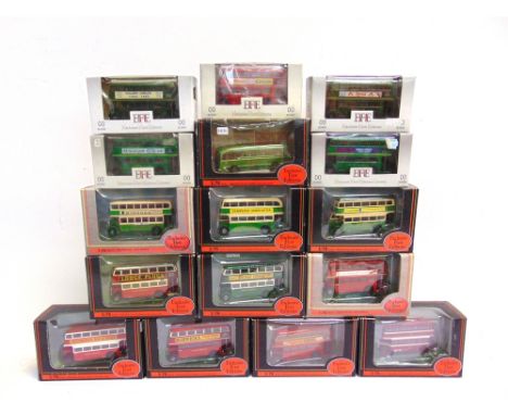 SIXTEEN 1/76 SCALE EXCLUSIVE FIRST EDITIONS DIECAST MODEL BUSES mainly of Southdown and London Transport interest, each mint 