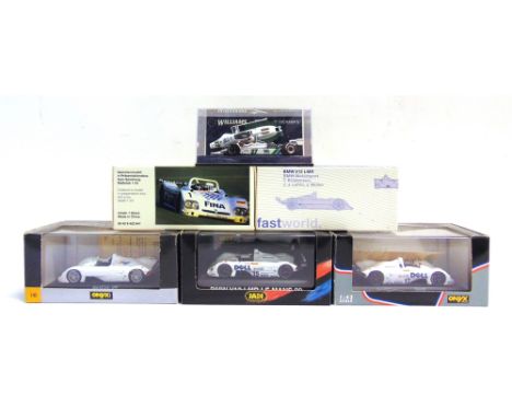 SIX 1/43 SCALE DIECAST MODEL RACING CARS  by Minichamps (3); Onyx (2); and Jadi (1), each mint or near mint and boxed (one mo
