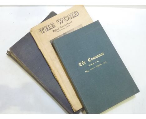 The Commune ("Anti-Parliamentary Communist Gazette"). Bound vols. 1 & 2 in one. Folio. Inscribed "Yours fraternally Guy A. Al