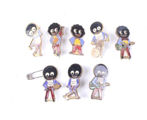 A collection of eight assorted Robinson's golly pin badges. Including five 'Golden Shred'. H3cmThese items are listed on the 