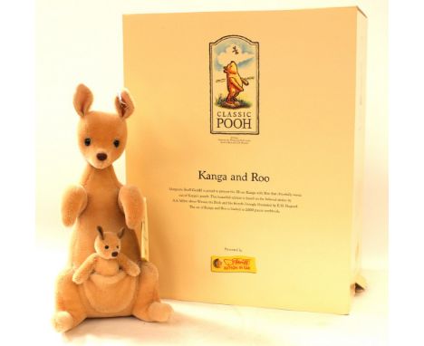 Steiff: A Steiff 'Kanga and Roo' Teddy Bear, 2002, limited edition 1324/5000, pale pink mohair, white tag to ear, bear in exc