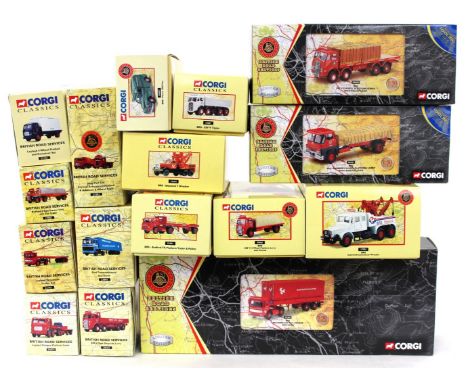 Corgi: A collection of sixteen Corgi 'British Road Services' boxed vehicles to comprise: '22201' AEC Mercury Tilt Trailer and