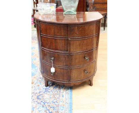 A late Georgian bow fronted commode (af) 