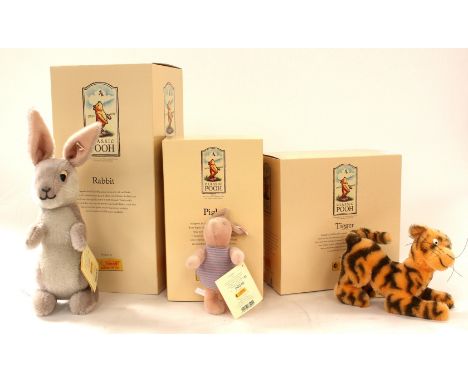Steiff: A collection of three Steiff bears to comprise: a 'Rabbit' Teddy Bear, 2000, limited edition 1460/5000, grey mohair, 