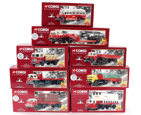 Corgi: A collection of eight Corgi 'British Rail' boxed vehicles to comprise: '33803' Bedford OB Coach, '13903' Foden S21 Pla