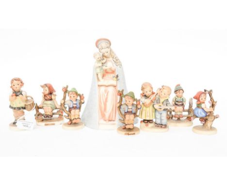 A Hummel Goebel figure of Madonna and Child, with further Hummel Goebel figures (8 items, some a/f)