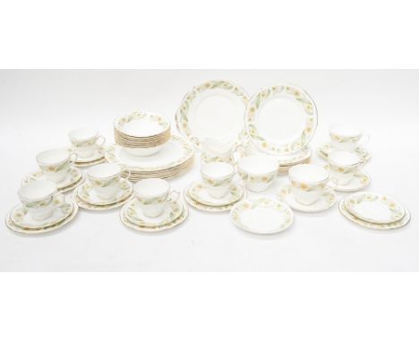Duchess Greensleeves tea service to include cups and saucers bowls, tea plates, side plates and dinner plates, sandwich plate