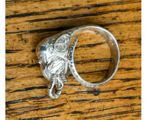 One silver Elephant ring, total gross weight approx 8.1gms