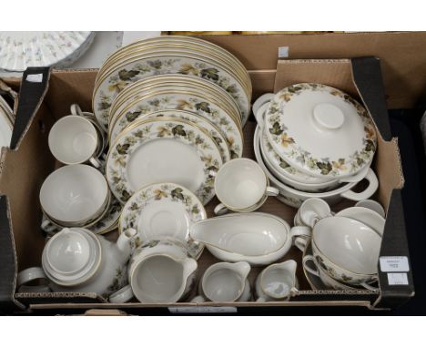 A Royal Doulton Larchmont tea and dinner service including six cups, saucers, plates in three sizes, teapot, etc 