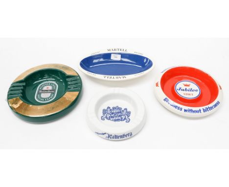 Breweriana; four large ceramic ashtrays