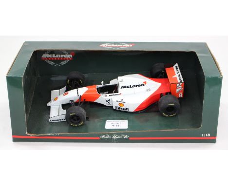 Minichamps: A rare McLaren Collection driverless Aryton Senna Formula 1 Championship car, model 1:18 scale McLaren MP4/8 #8 c