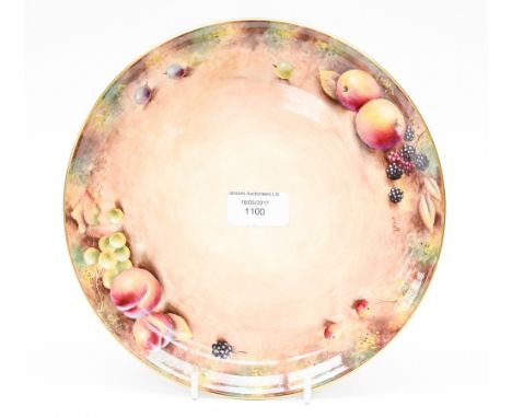 A Royal Worcester hand painted plate 'Fruit study' signed T. Nutt 