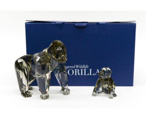 Swarovski endangered wildlife Gorillas, boxed with leaflet 