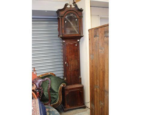 A George III mahogany cased longcase clock case, of architectural form