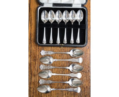 A set of six Victorian Scottish silver teaspoons, single struck Queen's pattern, Glasgow 1857, maker Lawrence Aitchison; toge