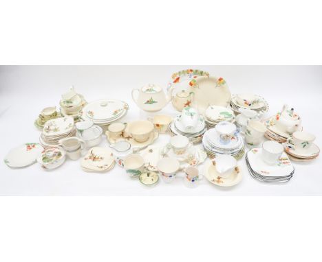 Two boxes of 1920s and 1930s ceramics to include hand painted examples, Art Deco tea wares etc 