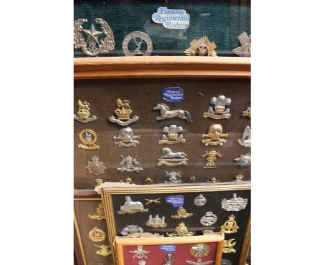 Large collection of British Army cap badges, mostly re-strikes and reproductions.