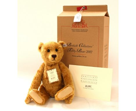 Steiff: A Steiff 'British Collector's 2002' Teddy Bear, 2002, limited edition 795/4000, exclusive to the UK, honey-golden moh