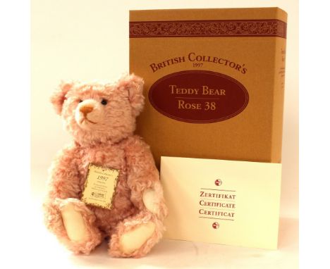 Steiff: A Steiff 'British Collector's 1997' Teddy Bear, 1997, limited edition 2528/3000, pink rose mohair, white tag to ear a