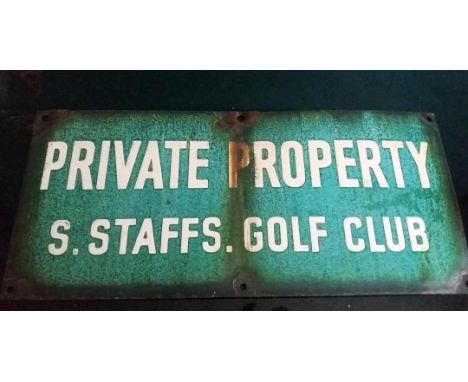 Enamel Sign 1940s ? South Staffs Golf club 18” x 8”