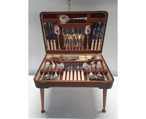 A cased set of vintage Sheffield Stainless Steel cutlery, shipping unavailable