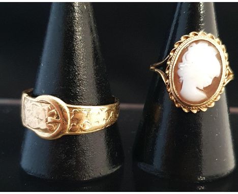 Two vintage 9ct gold rings gross weight 5.81g 