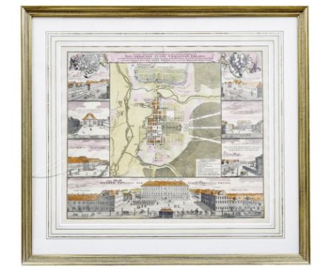 Homann, Johann Baptist Stadtplan von Erlangen (Kambach 1664-1724 Nürnberg) "Accurater Grundris und Gegend der Hoch-Fürstl Bra