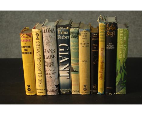 A collection of ten 40's &amp; 50's First Edition hardback books, including Mary Anne by Daphne du Maurier, Giant by Edna Fer