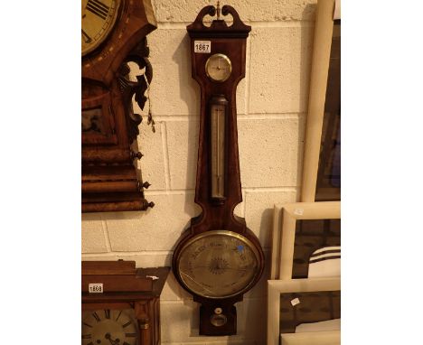 Roncetti Manchester 19thC mahogany framed barometer CONDITION REPORT: Appears to be working but glass is a replacement which 