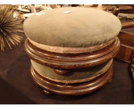 Pair of Victorian footstools mahogany body with button feet