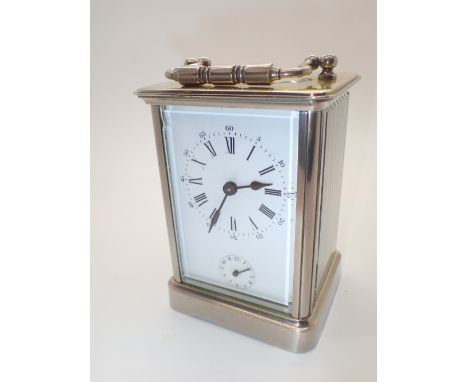Vintage brass and glass carriage clock with alarm