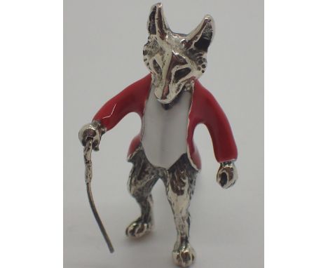 Silver fox with enamel hunting jacket