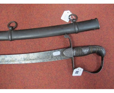 A 1796 Light Cavalry Sword, 321/2" blade heavily rusted, steel hilt, wire binding missing; A Steel Scabbard For a Cavalry Sab