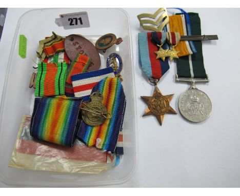 A Quantity of Medal Ribbons; George VI Pakistan Medal; Women's Land Army Badge and 1939-45 Star, among associated items.