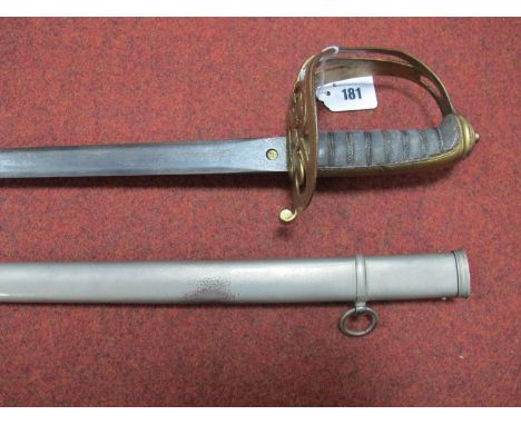 A Victorian Presentation Sword, to W.Fitzhenry, 3/60 rifles, 1867, 321/2" blade by Wilkinson, steel hilt (gold plated), blade