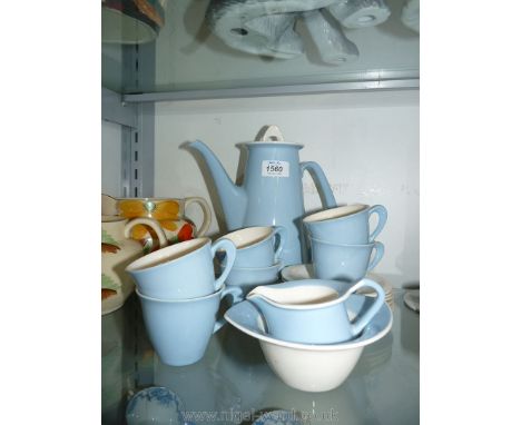 A Figgjo Flint Norway 'Crocus' part coffee set including six cups and saucers, coffee pot, milk jug and sugar bowl, etc.