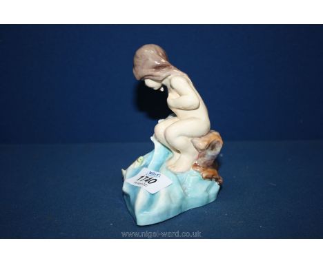 A Royal Worcester young girl figure on water named ''August''.