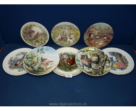 Miscellaneous wall plates including; Royal Worcester, 'King of the Castle', 'Fresh as the Dawn', along with two Spode plates 