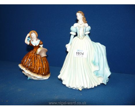 A Coalport figure 'Breeze' together with a Royal Worcester 'Olivia Summer Romance' series.