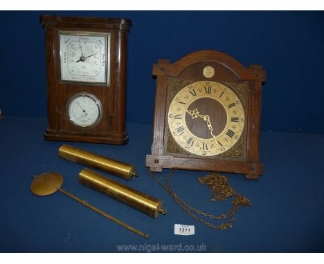 A Rototherm Barometer/thermometer and grandmother clock components.