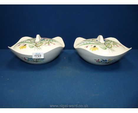 Two Midwinter 'Bouquet' lidded serving Dishes.