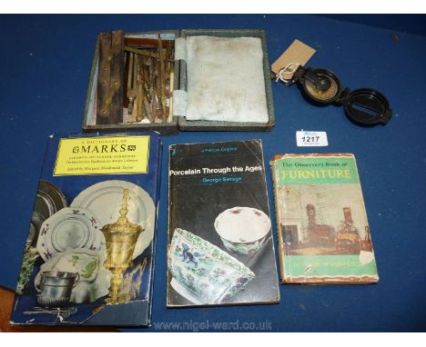 Three books: 'A Dictionary of Marks Ceramics, Metalwork, Furniture', The Observers Book of Furniture' and ' Porcelain through