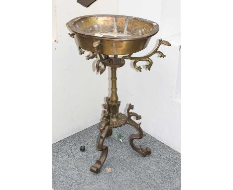 An Indian Brass Planter, 82cm high