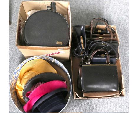 Assorted Ladies and Gents Costume and Accessories, including modern occasion hats, handbags, footwear, gents white collarless
