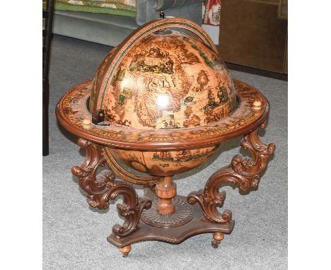 A 20th Century Table Globe Bar, 88cm by 110cm